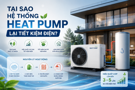 Tại sao hệ thống Heat Pump lại tiết kiệm điện?